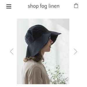 Fog Linen Loge Linen Hat in Navy
